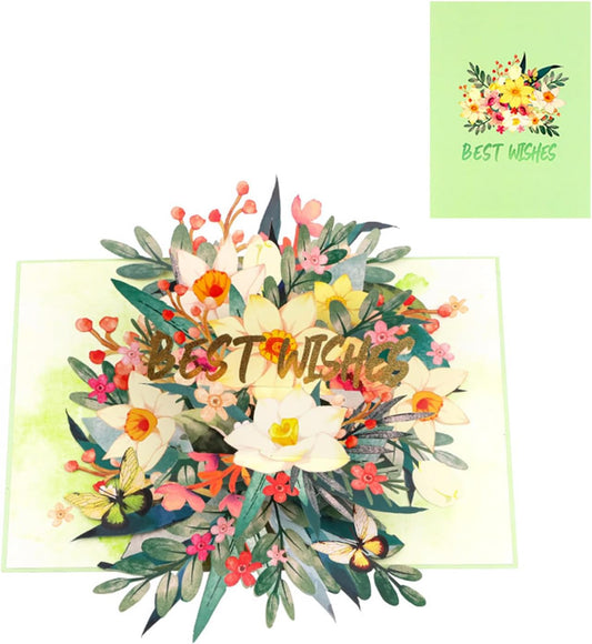 Lily Bloom Green 3D Pop Up Greeting Card