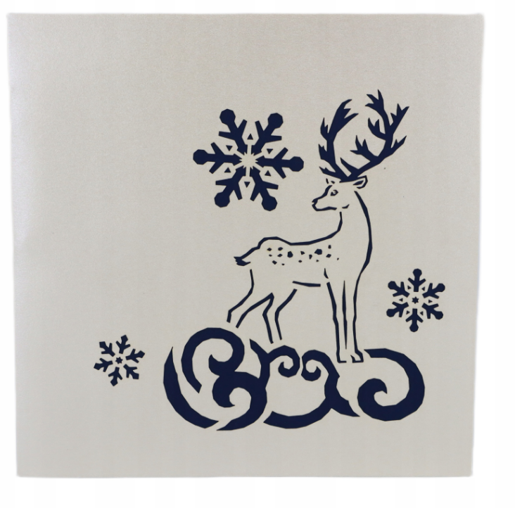 Snowy Reindeer Forest 3D Pop Up Christmas Card