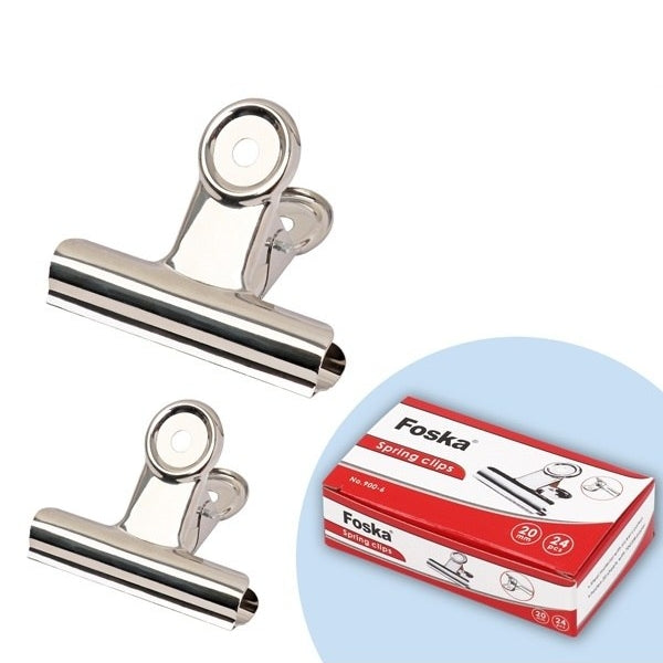 Pack of 72 Metal 50mm Spring Binding Grip Clips