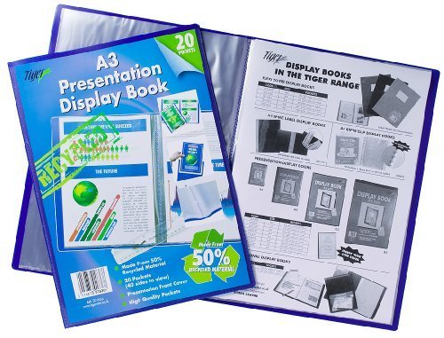 A3 Eco Friendly Bio Recycled 20 Pages Blue Display Book