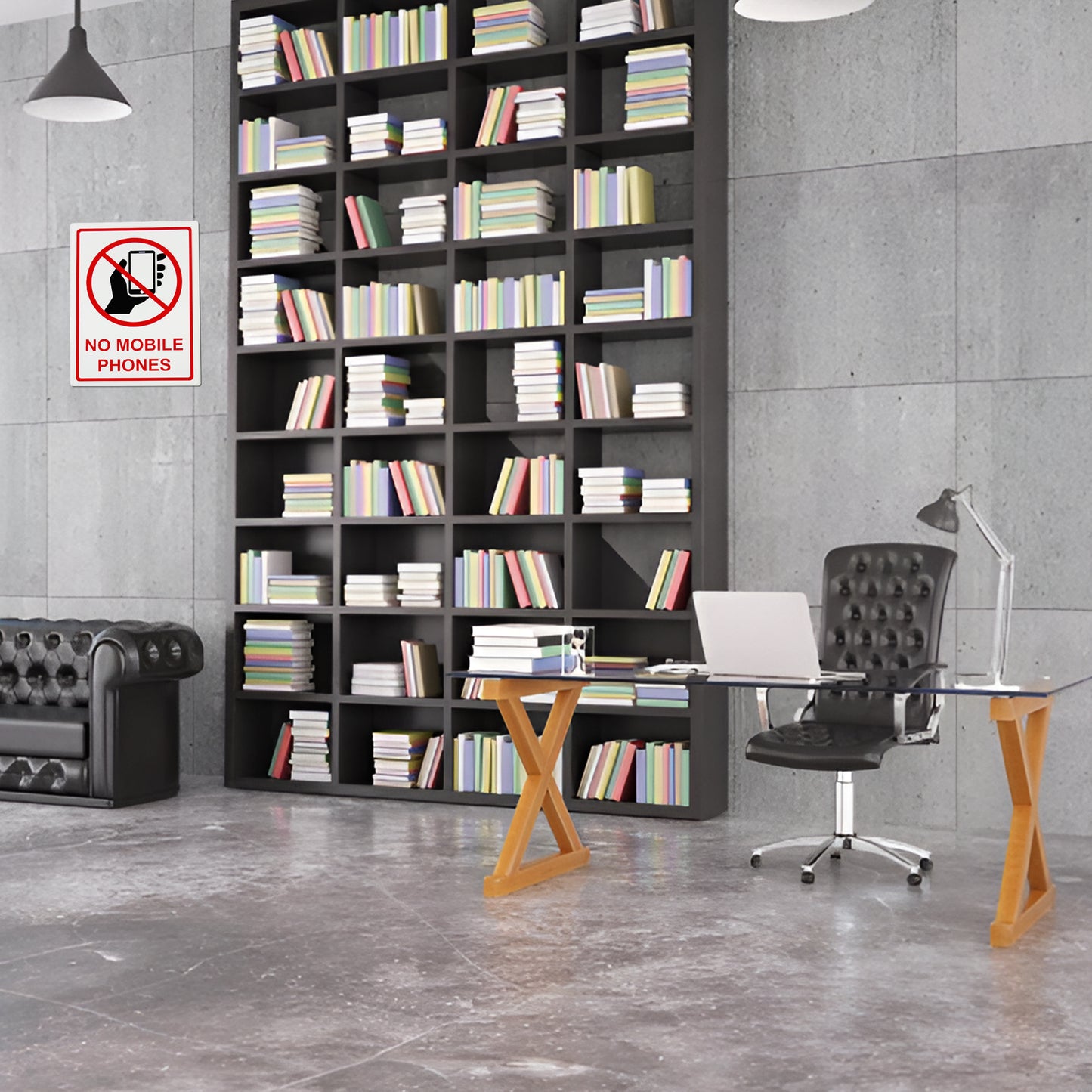 Pack of 18 No Mobile Phone Sign Self Adhesive Labels 80x110mm