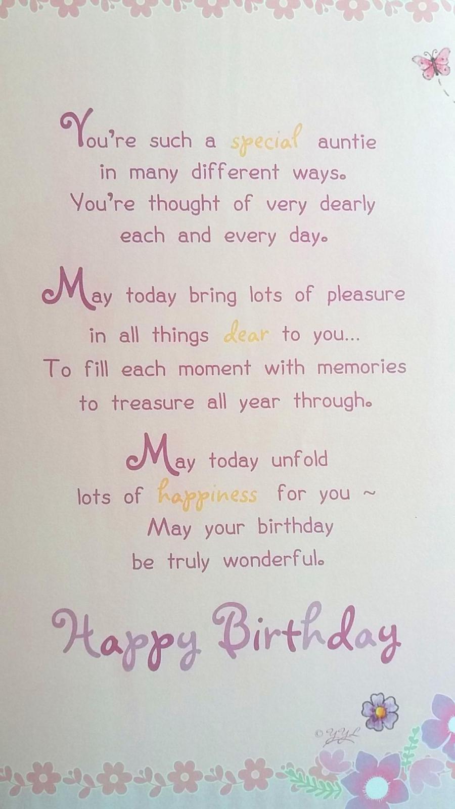 For Auntie Teddy Holding Flowers Design Birthday Card