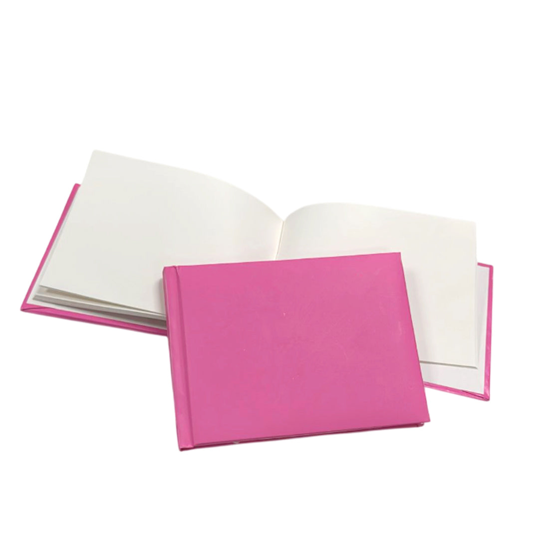 100 Pages Plain Cover Pink Autograph Book – School Leavers Signature, End of Term Memory Book