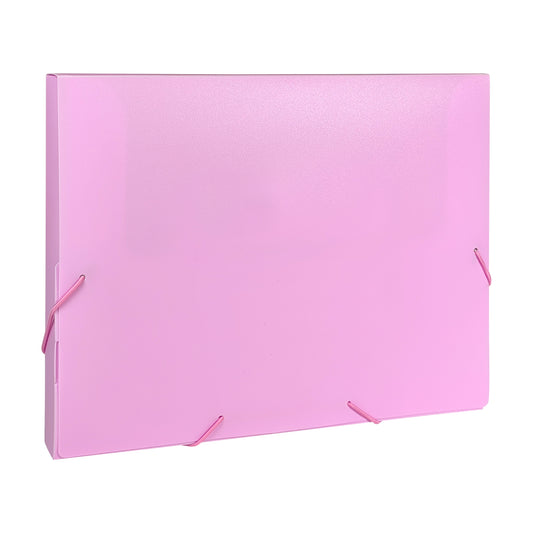 Pack of 10 Pastel Pink A4 Elastic Closure Box Files