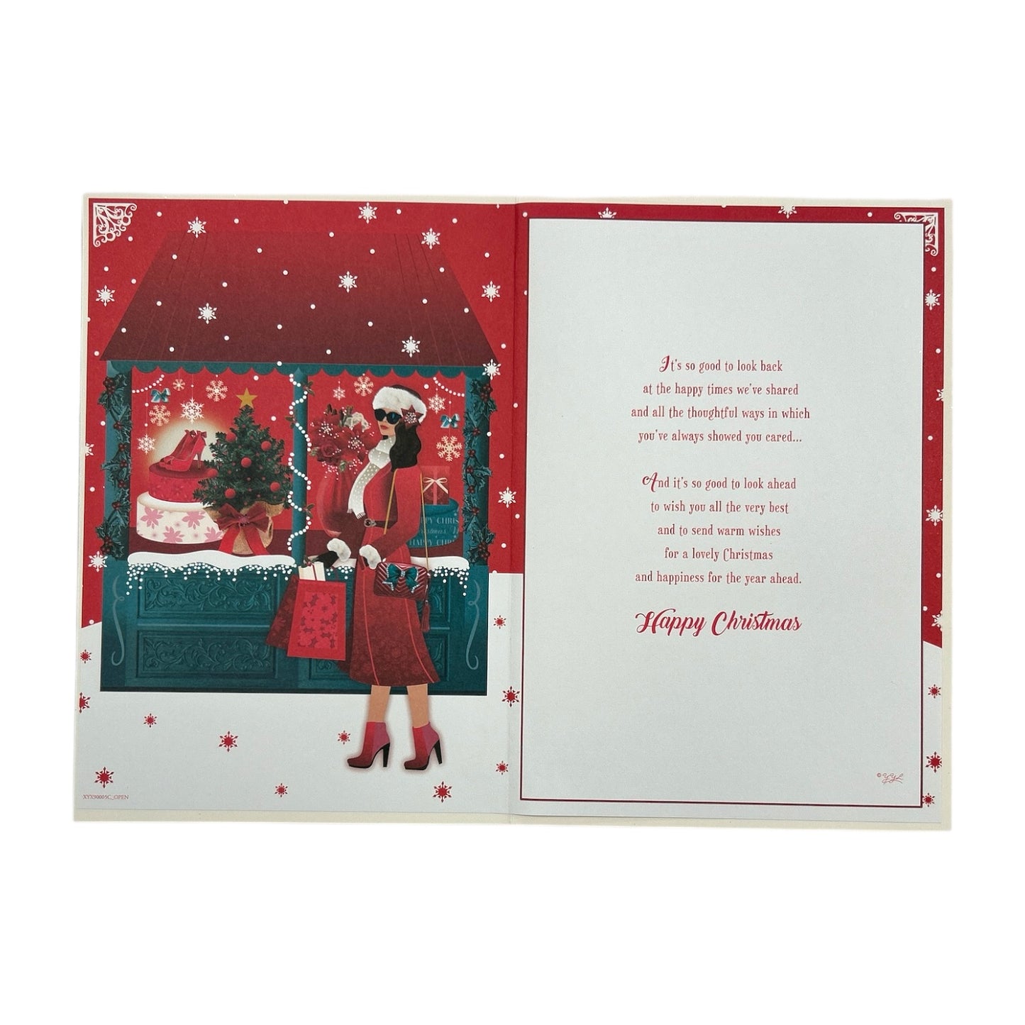For a Special Sister Beautiful Lady With Bags Design Christmas Card