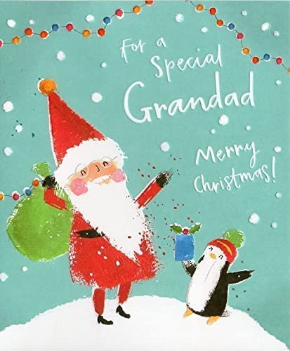 Grandad Cute Santa Christmas Card