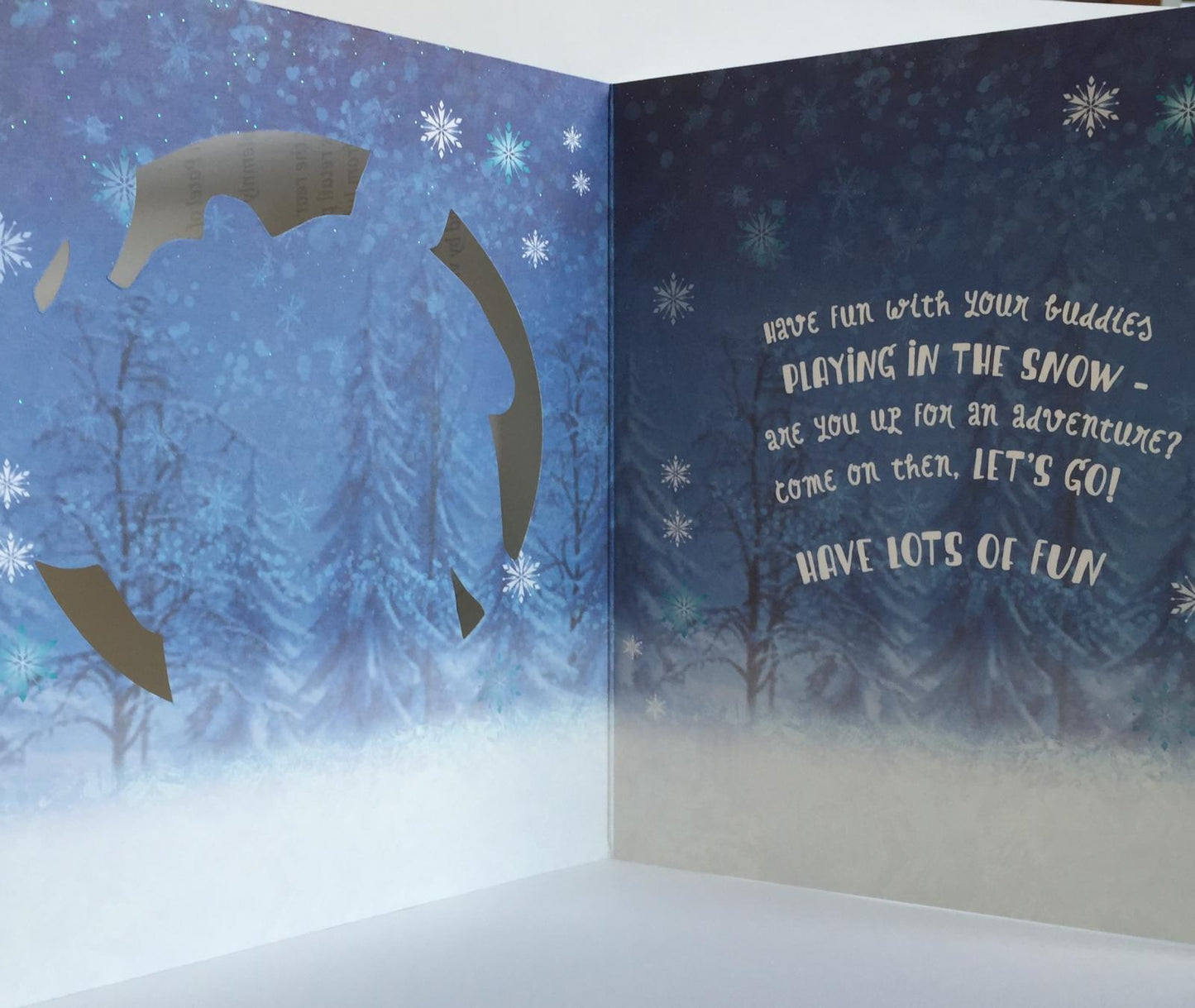 "Merry Christmas Meet The Fun Experts" Disney's Frozen Christmas Card For Boys Featuring Olaf The Snowman, Kristoff And Sven The Reindeer 