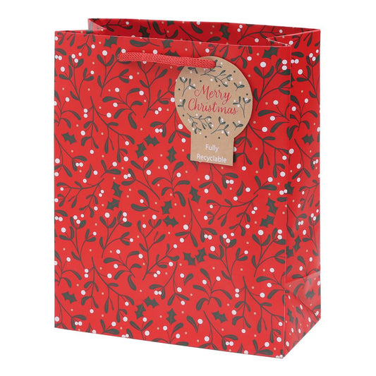 Pack of 12 Christmas Merry Berry Design Medium Gift Bags