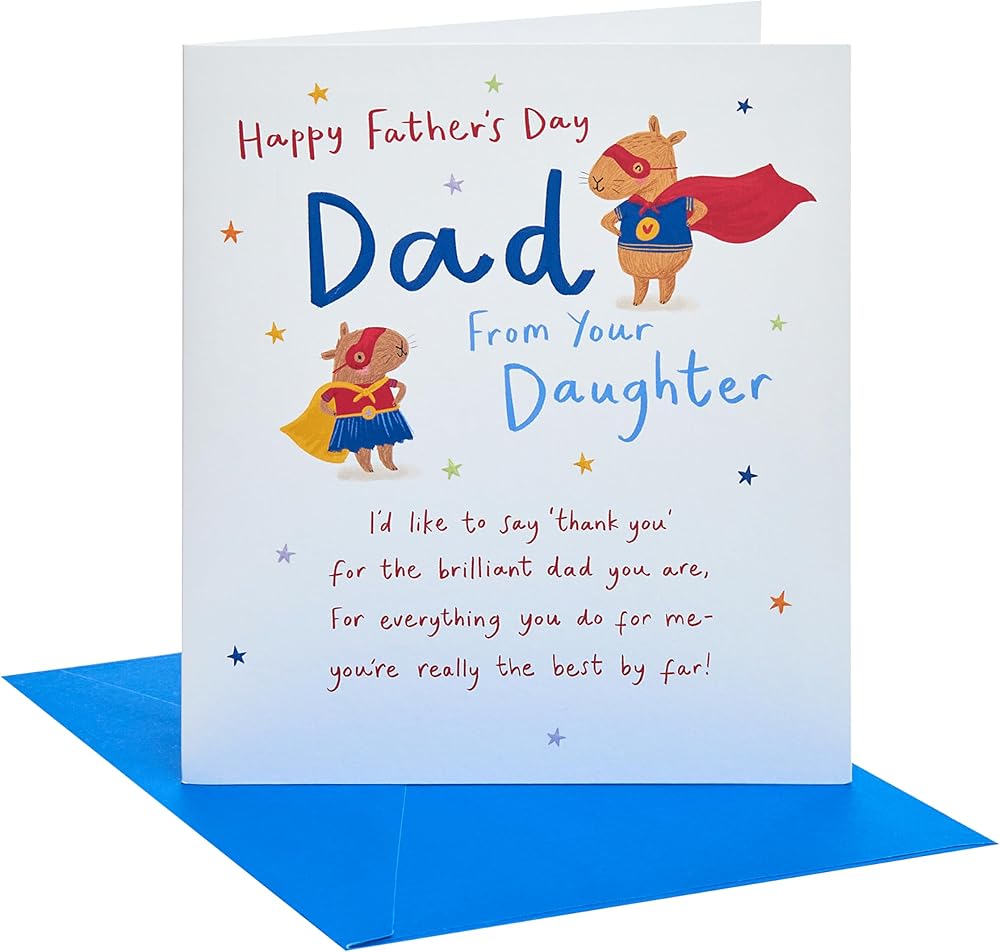 Capybara Superhero Design for Dad from Daughter Father's Day Card