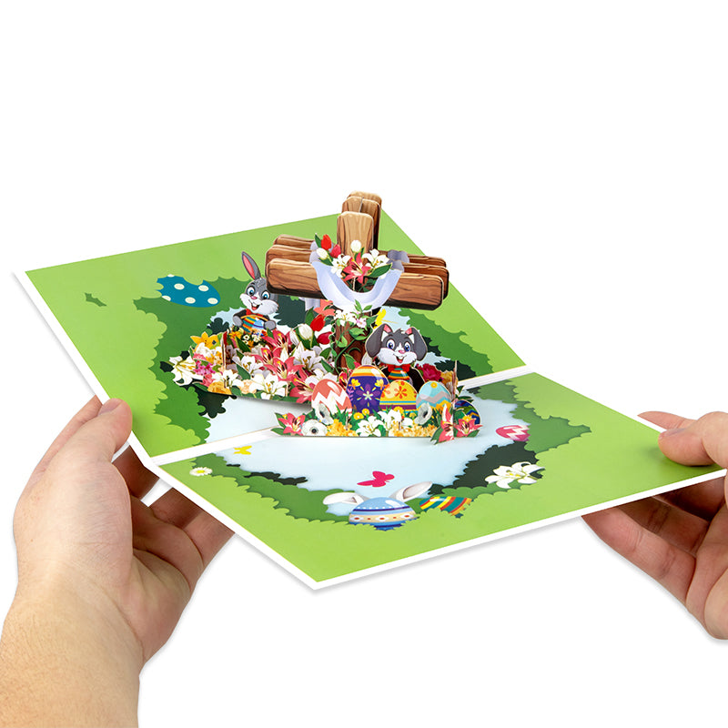 Cross Spring Scene Easter Blessings 3D Pop Up Card