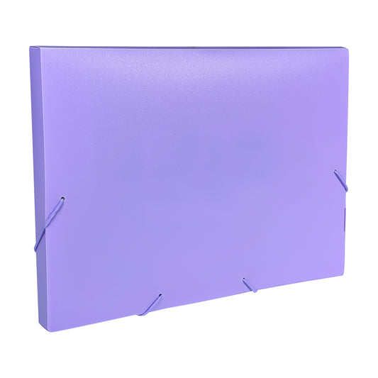 Pack 10 Pastel Purple A4 Elastic Closure Box Files