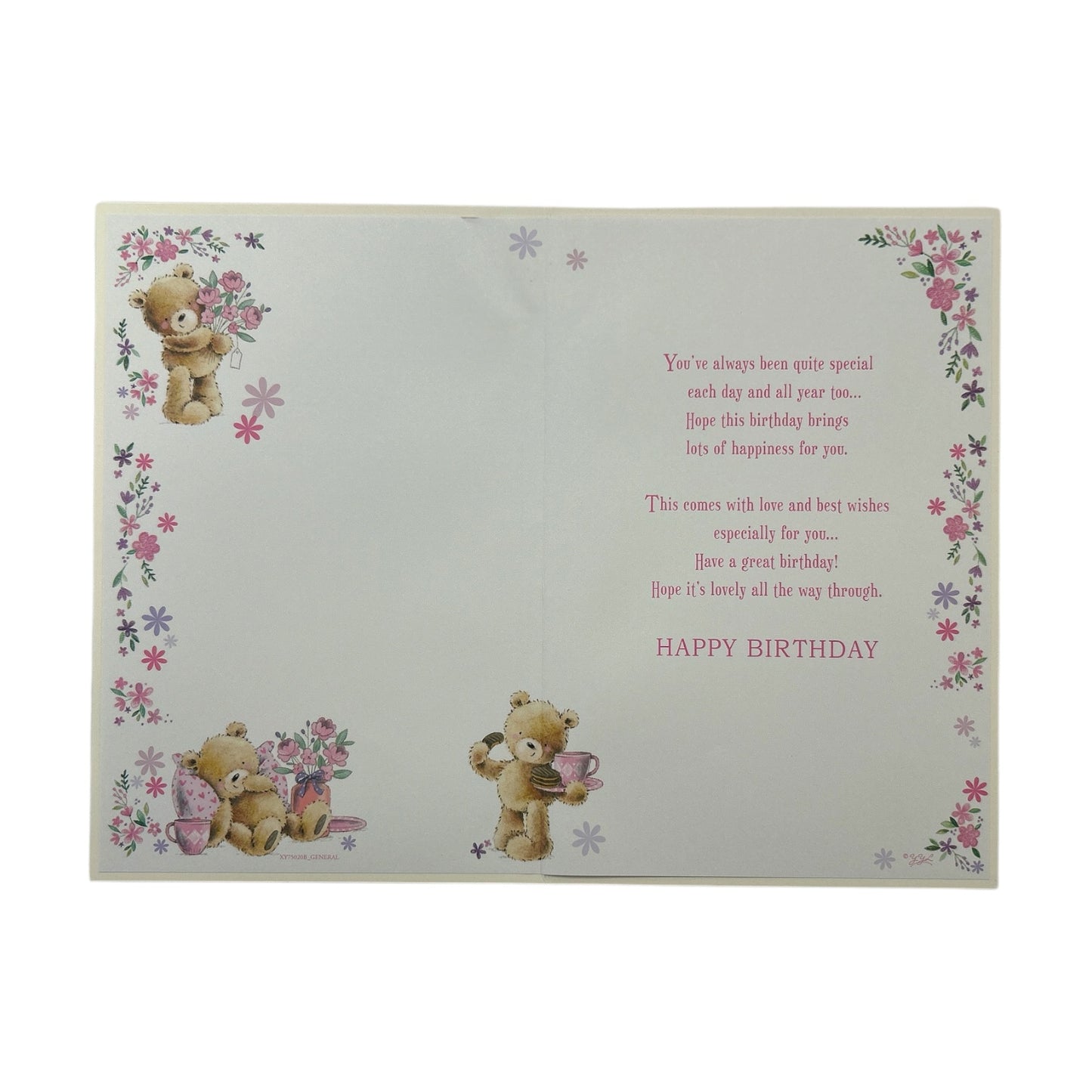 You're 21 Today! Teddy And Floral Design Birthday Card