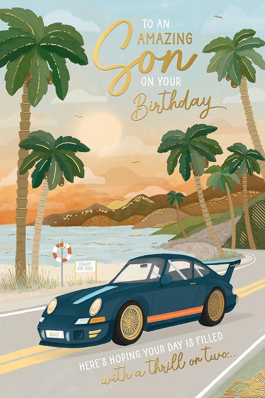 Sports Car Design Amazing Son Birthday Card
