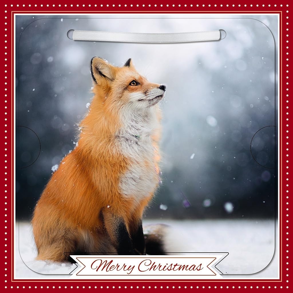 Fox In Snow Photographic 3D Lenticular Merry Christmas Card with Detachable Keepsake