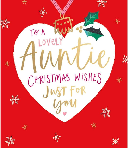 Vibrant Design Lovely Auntie Christmas Card