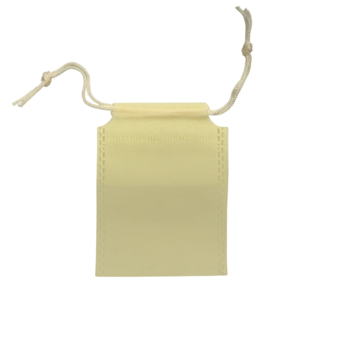 Pack of 50 Ivory Coloured 12x9cm Non-Woven Drawstring Bags