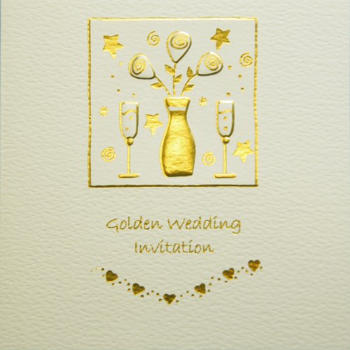 Golden Wedding Anniversary Invitations - Pack of 5
