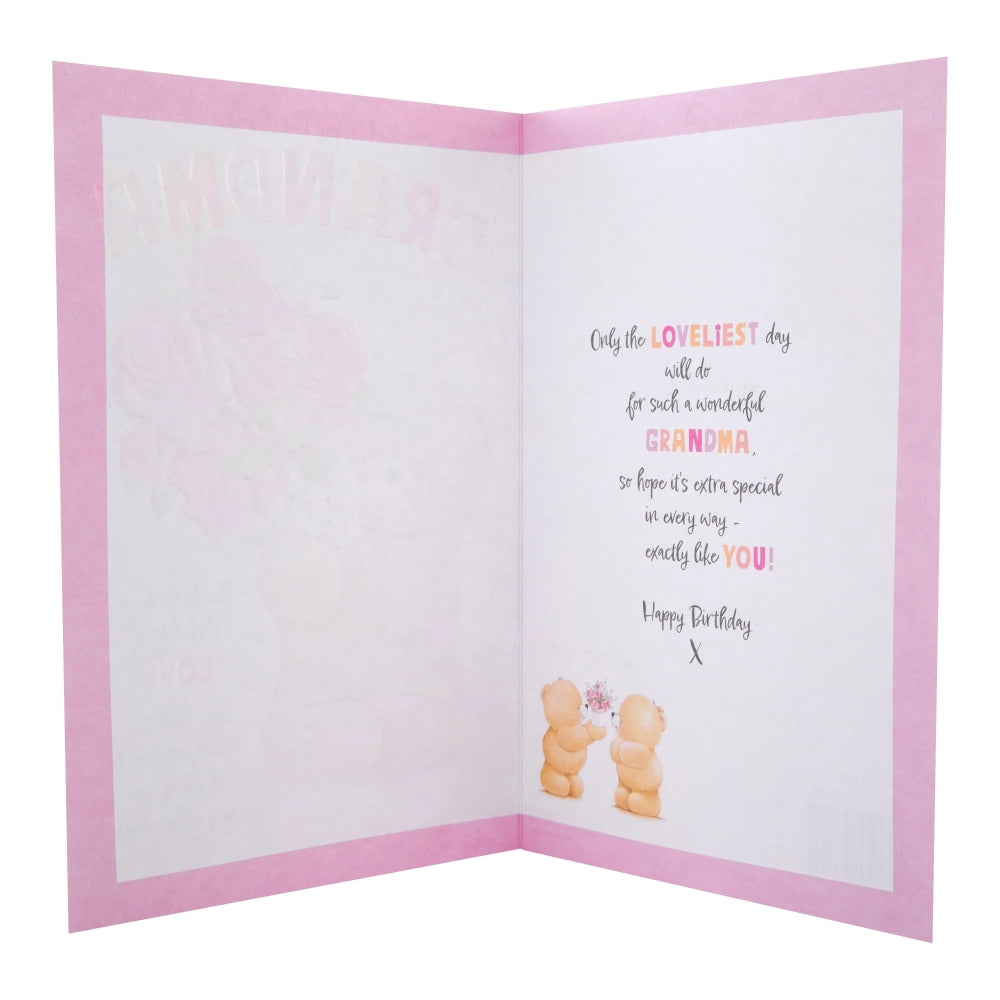 Pink Forever Friends Flowers Design Grandma Birthday Card