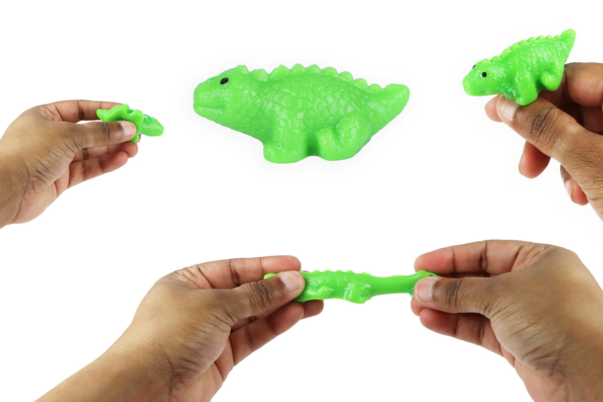 Pack of 12 Dinosaur Eggs with Squishy Baby Dinosaur in Slime
