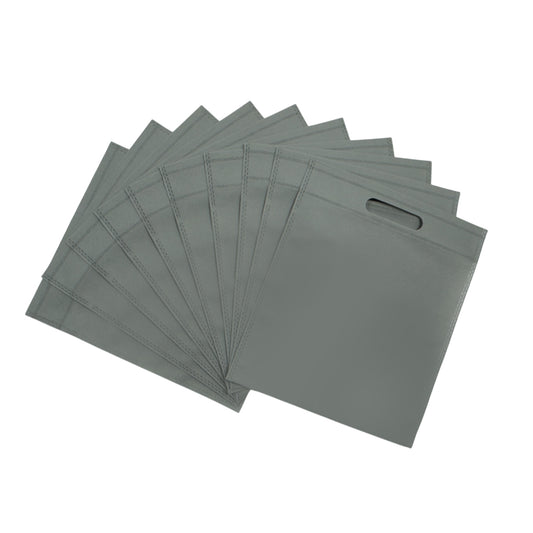 Pack of 100 Grey Coloured 30x25cm Non-Woven Patch Handle Bags