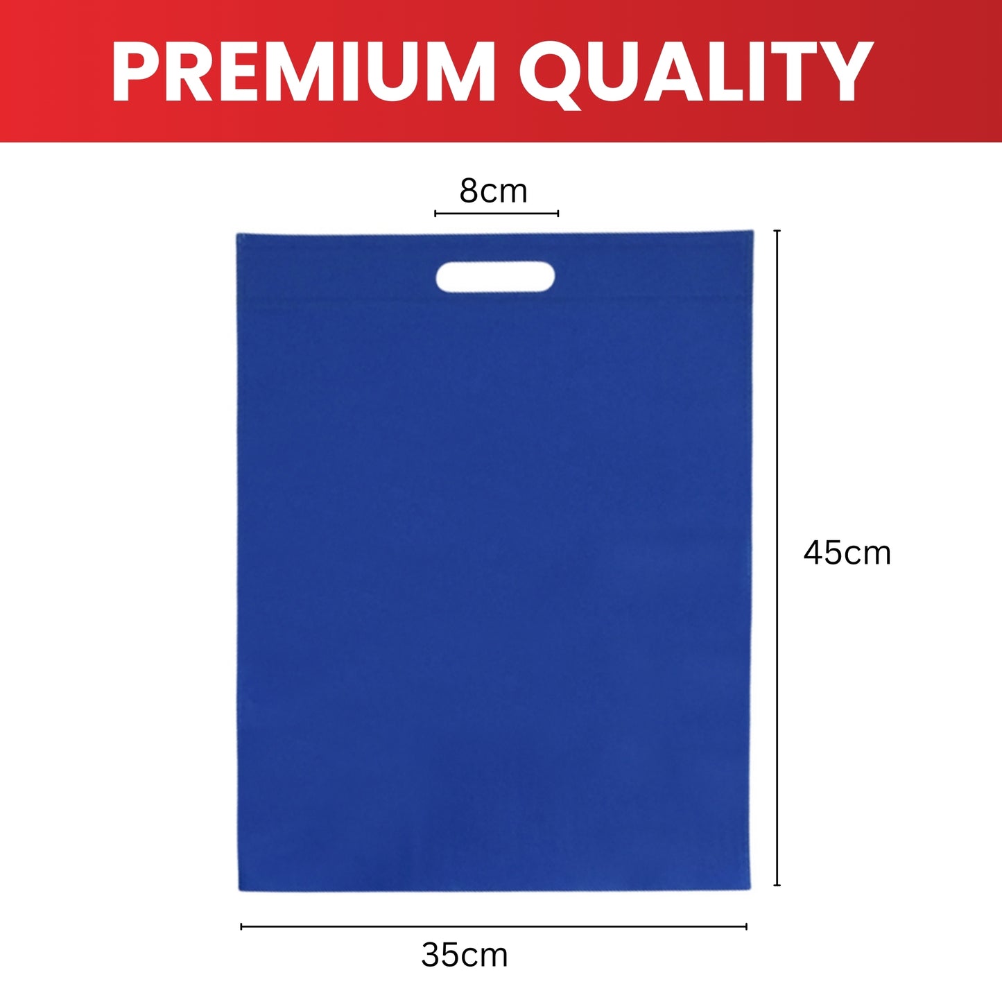 Pack of 50 Dark Green Coloured 45x35cm Non-Woven Patch Handle Bags