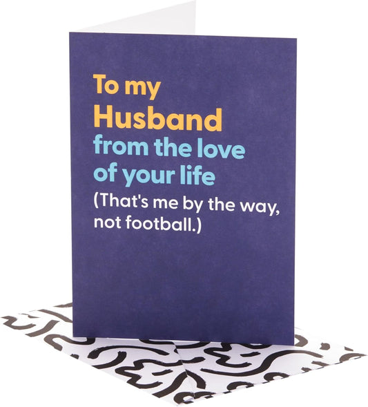 Funny Football Design Husband Birthday Card