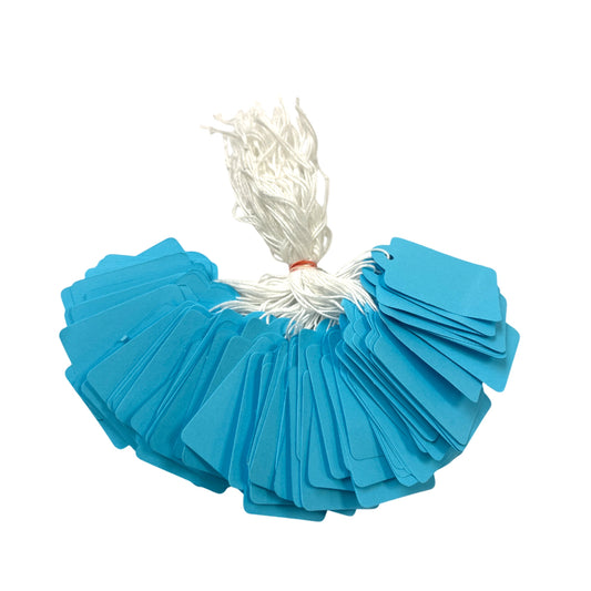 Pack of 100 Large Blue Strung Tags 36 x 53mm