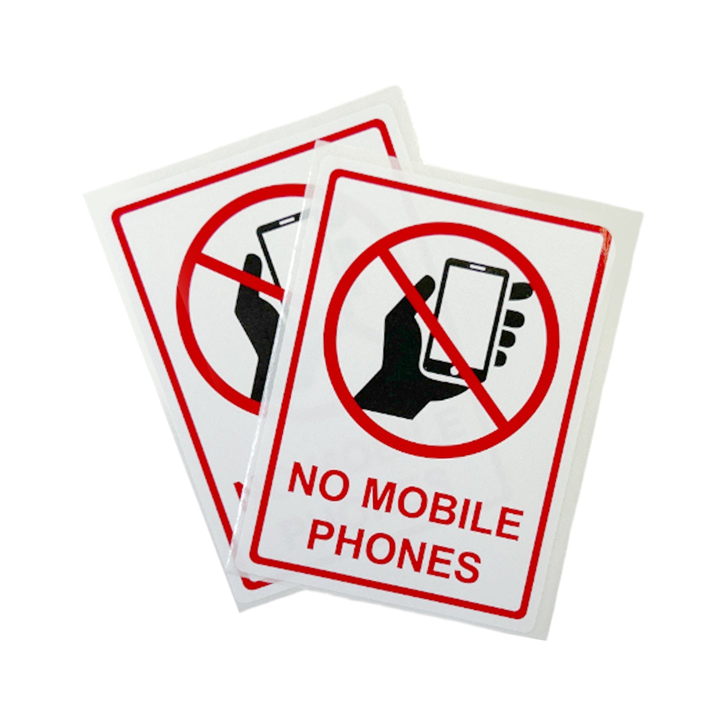 Pack of 3 No Mobile Phone Sign Self Adhesive Labels 80x110mm