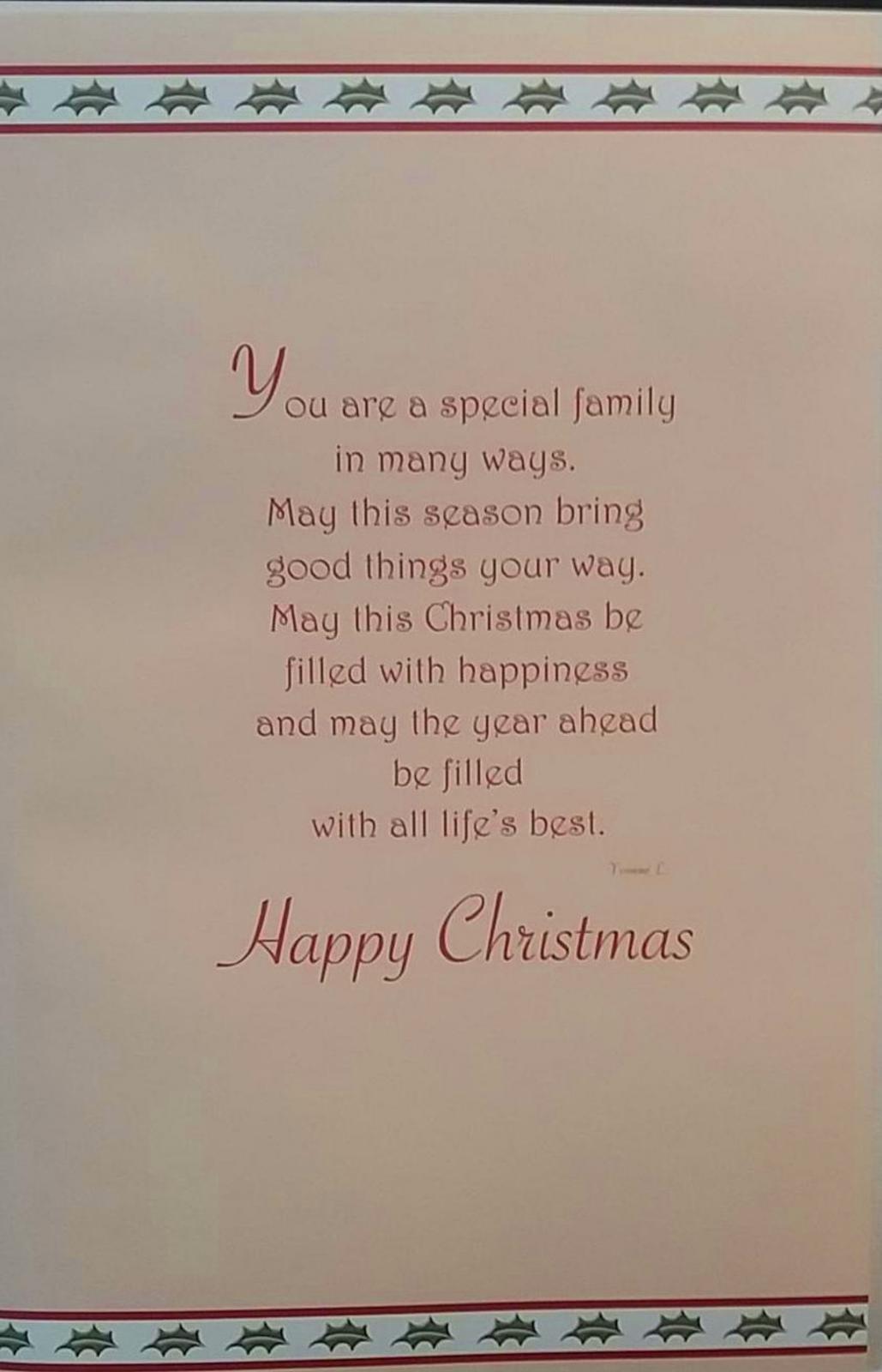 To A Special Family Christmas Card