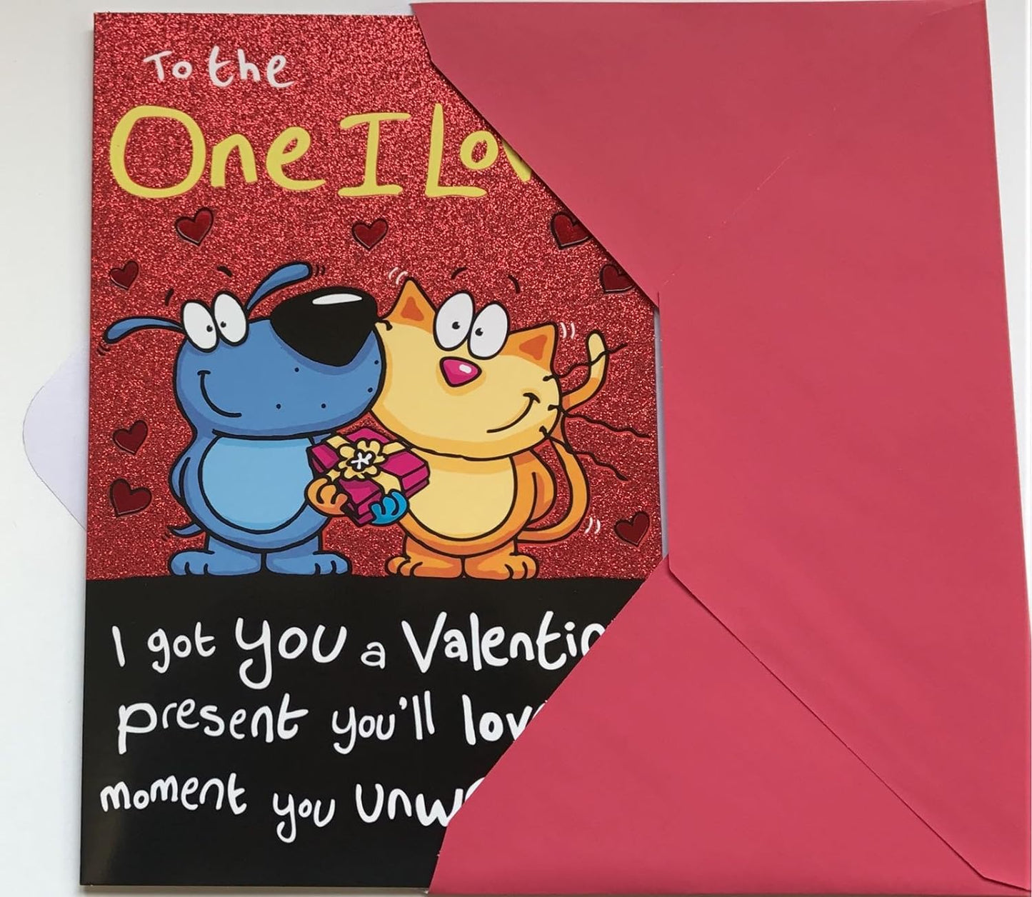 To The One I Love Glitter Finished Valentine's Day Card