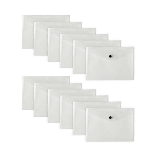 Pack of 12 Janrax A5 Clear Document Wallets