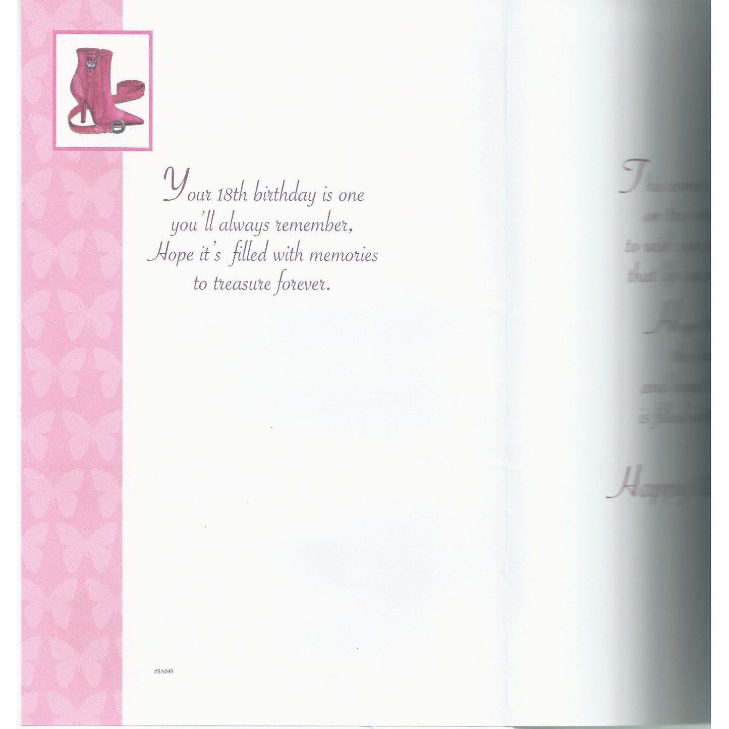 With Best Wishes On Your 18th Birthday card