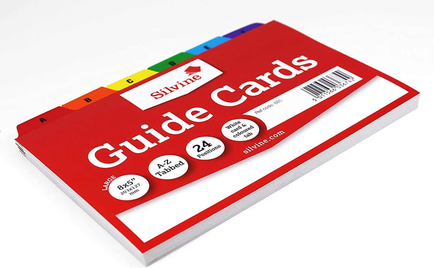 White Cards And Coloured Tab A-Z Guide Cards 203 x 127mm (8"x5")