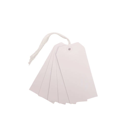 Pack of 20 White Strung Tags 60 x 120mm