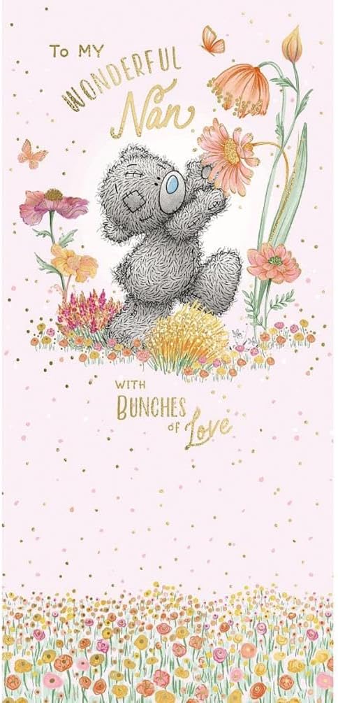 Bear Looking At Flower Wonderful Nan Mother's Day Card