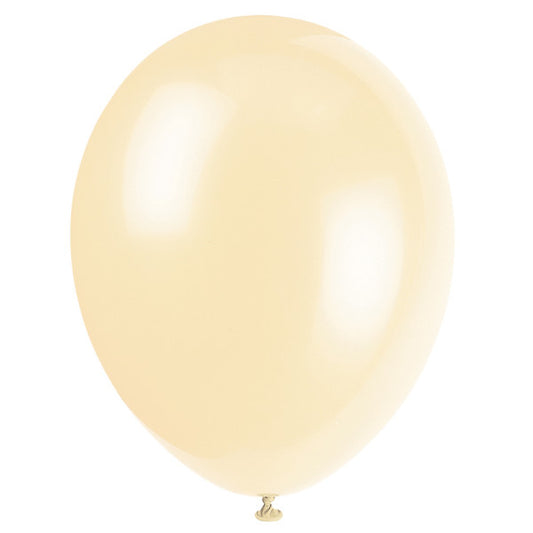 Pack of 10 Ivory Cream 12" Premium Latex Balloons