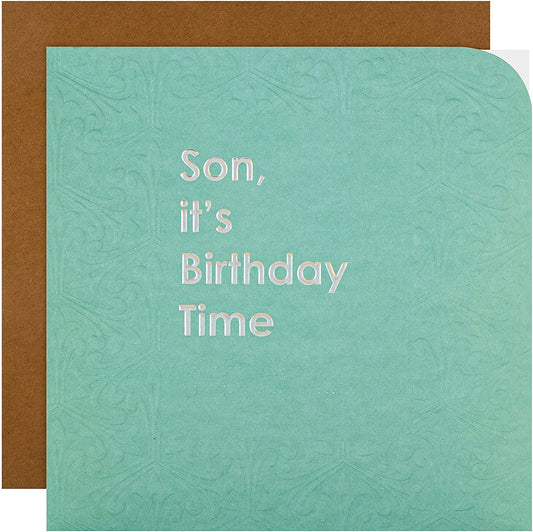Contemporary Patterned Design Braille Birthday Card for Son