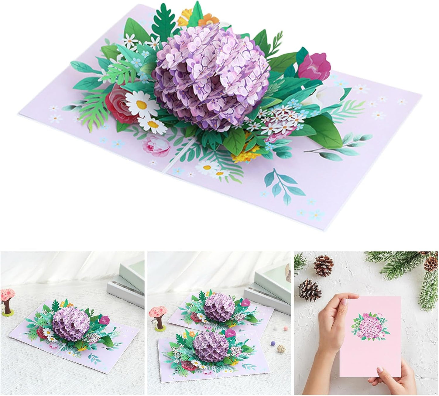 Garden of Grace Hydrangea 3D Pop Up Greeting Card