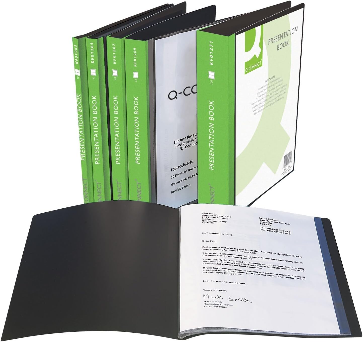 A4 20 Pocket Presentation Display Black Book