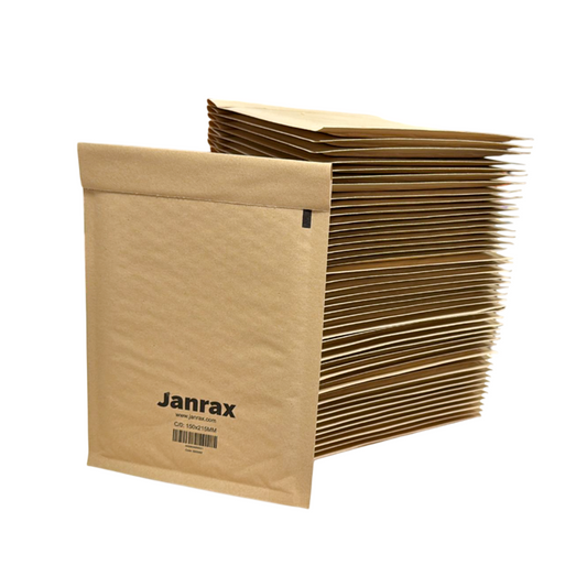 Pack of 100 Bubble Lined Size 0/C Padded Brown Postal Envelopes by Janrax