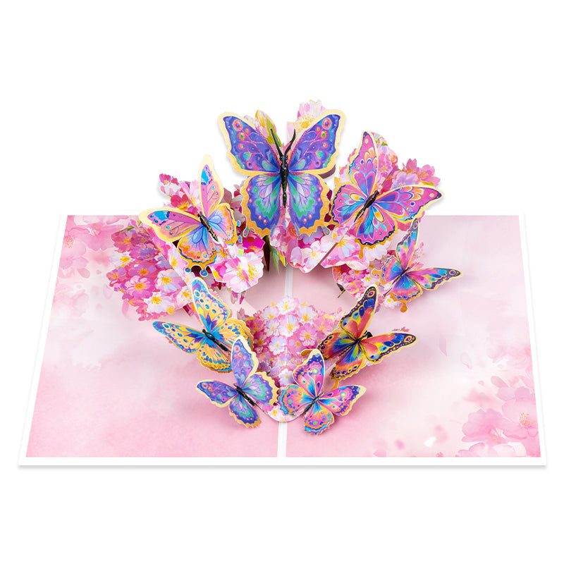 Wings of Color Cherry Blossom 3D Pop Up Greeting Card - Birthday Mother Anniversary Valentine's Day
