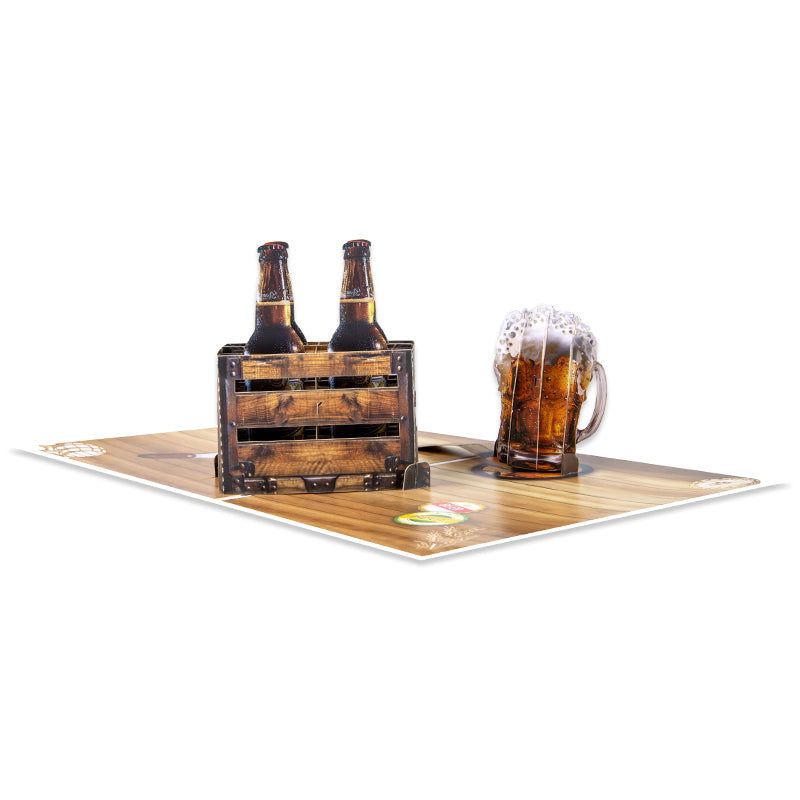 Raise a Toast Cheers to You 3D Beer Pop Up Celebration Card