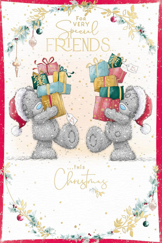 Bears Carrying Gifts Special Friends Christmas Card