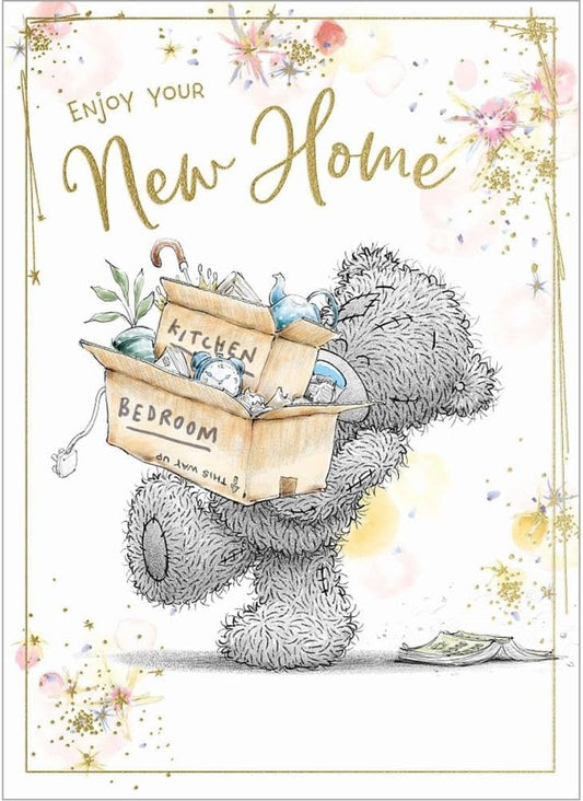 Bear With Boxes New Home Congratulations Card
