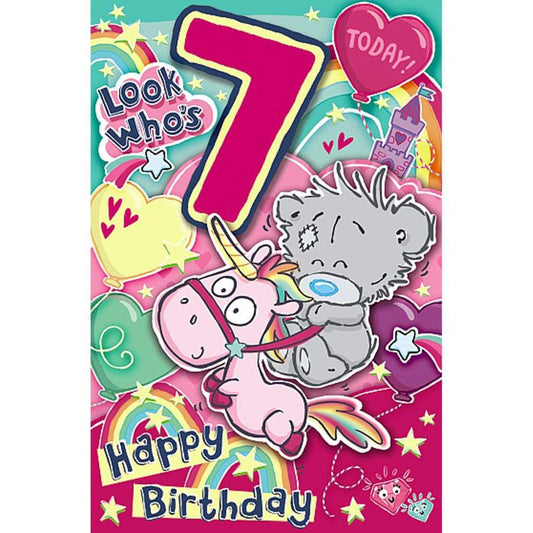 Me To You Bear My Dinky 7 Today 7th Birthday Card 