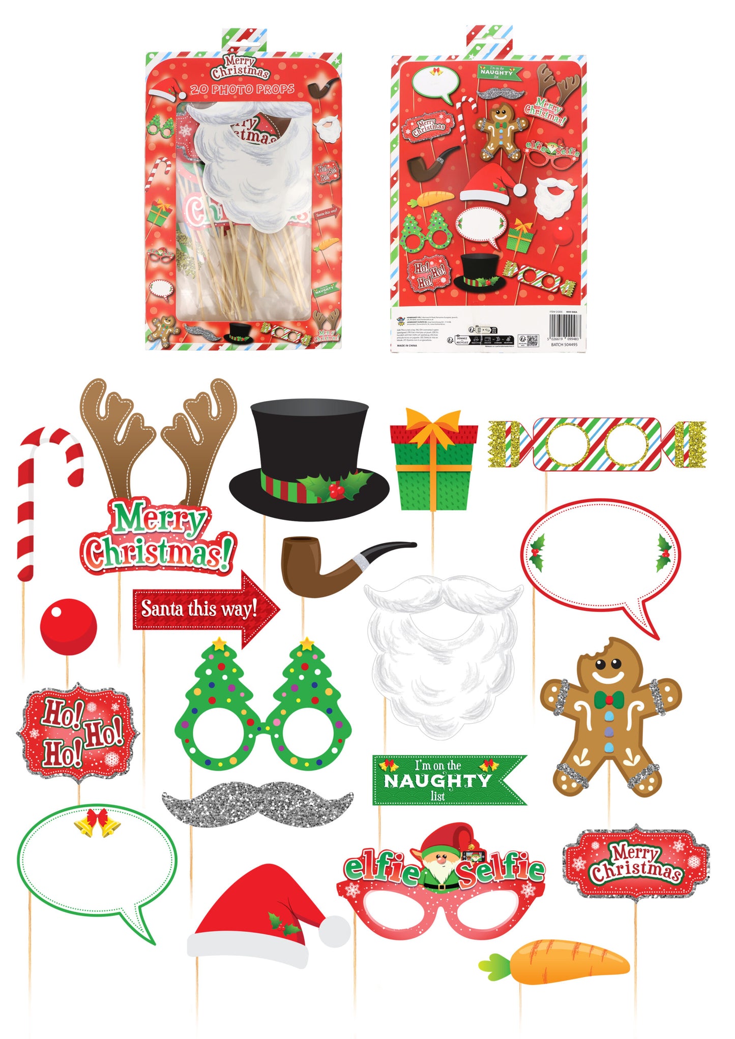 Pack of 20 Pieces Christmas Photo Props