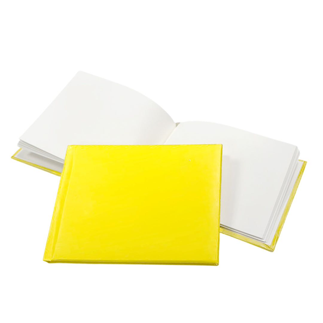 Pack of 60 Plain Cover 100 Pages Yellow Autograph Books – School Leavers Signature, End of Term Memory Book