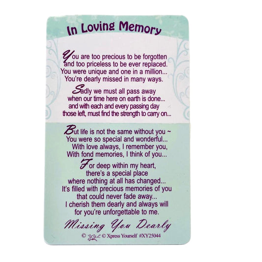 In Loving Memory Xpress Yourself Keepsake Wallet Purse Card