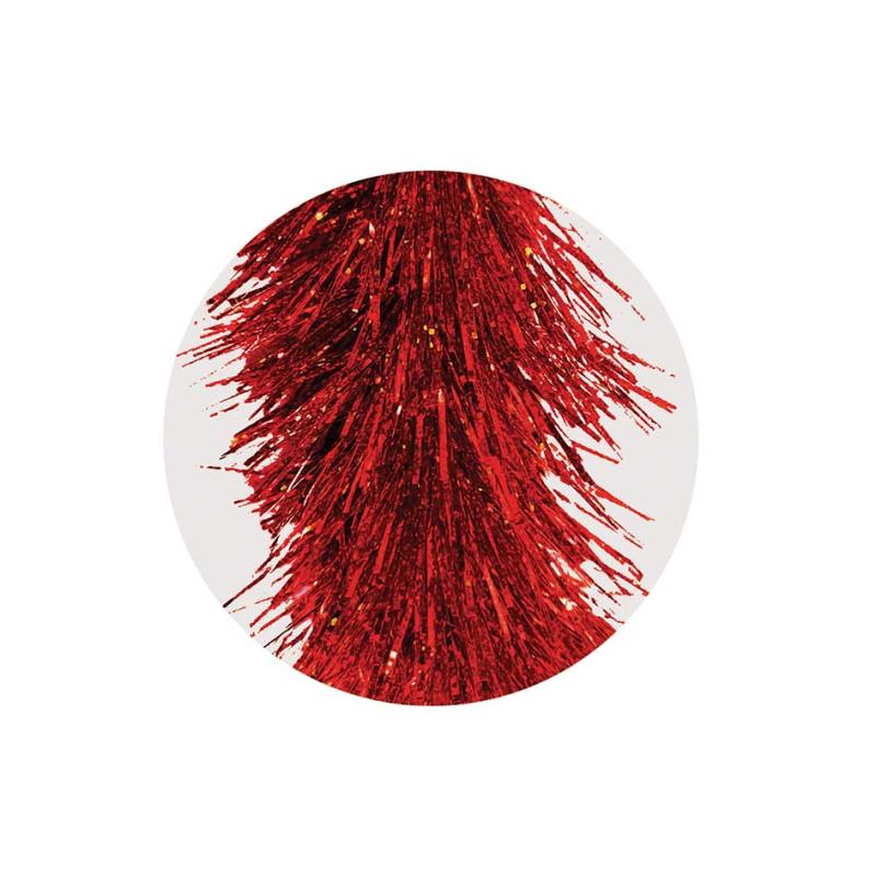 2m Red Christmas Holographic Luxury Tinsel