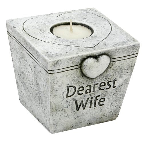 Graveside Memory T-Lite with Verse Stone Eff - Dearest Wife